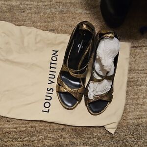 Louis Vuitton Metallic Gold Heels